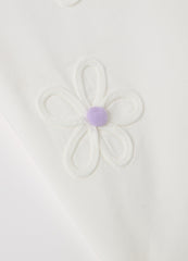 T-Shirt With Flowers Application And Pompoms
