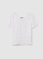 Ovs Crinkle T-Shirt With Frills And Diamantés