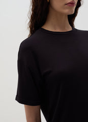 Black Short Sleeve Stretch Viscose T-Shirt