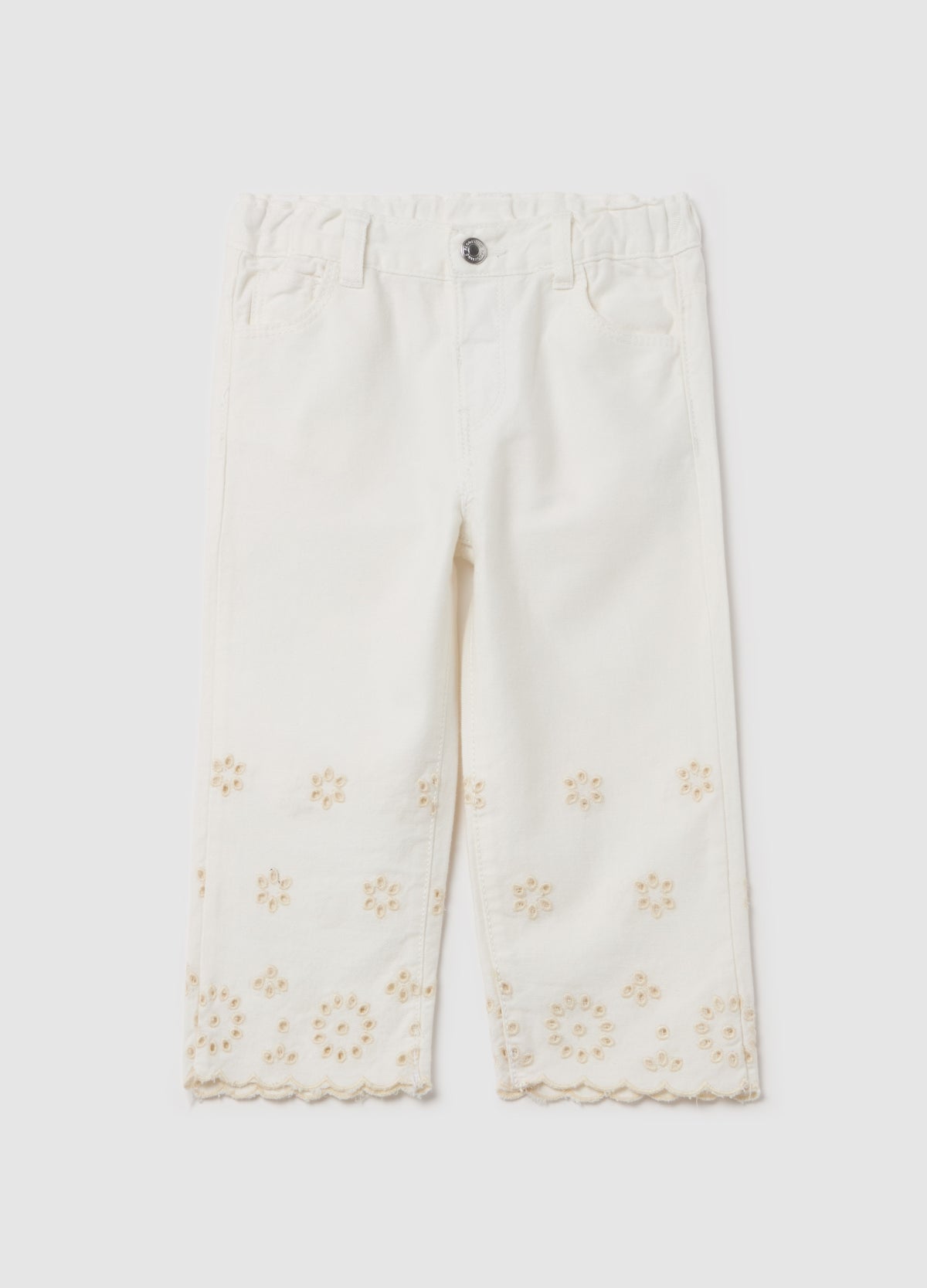 Ovs Five-Pocket Trousers With Broderie Anglaise Embroidery
