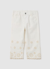 Ovs Five-Pocket Trousers With Broderie Anglaise Embroidery