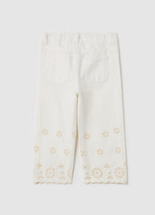 Ovs Five-Pocket Trousers With Broderie Anglaise Embroidery