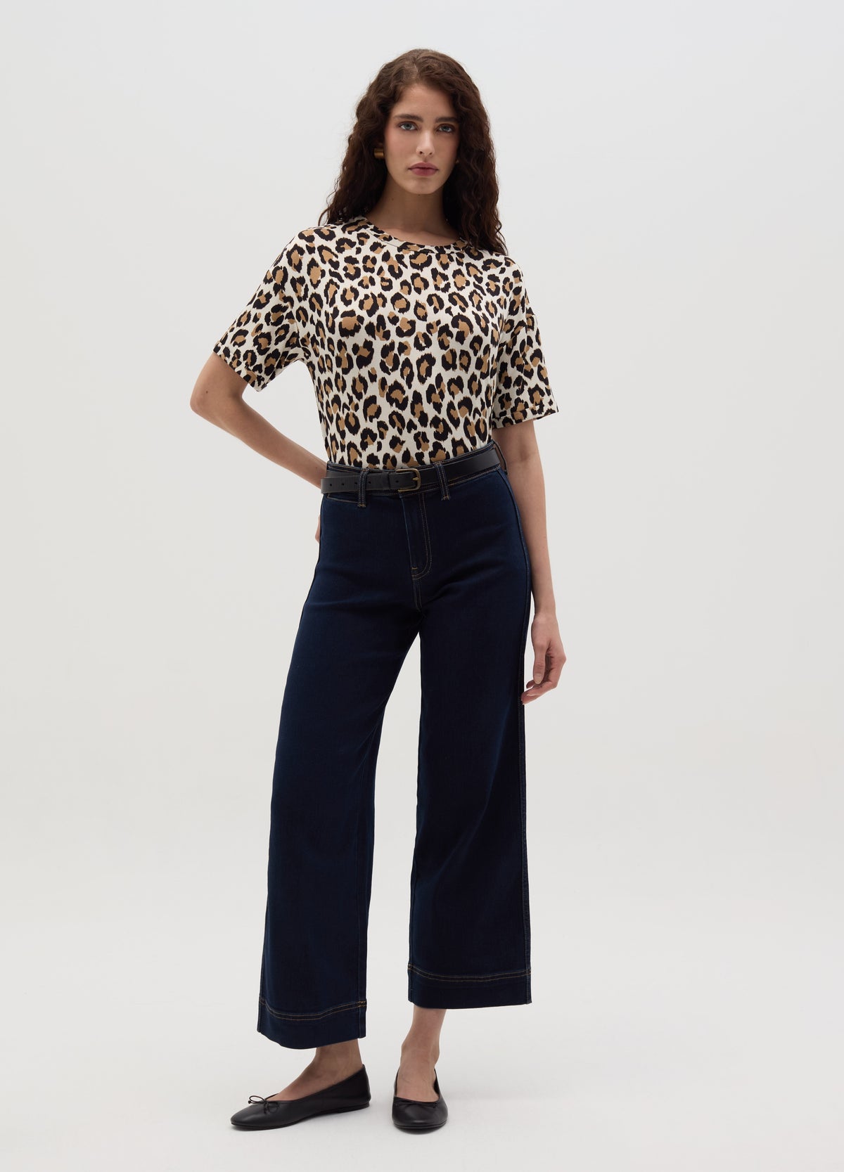 Short Sleeve Leopard Print T-Shirt