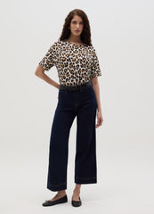 Short Sleeve Leopard Print T-Shirt