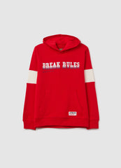Sweatshirt With Hood And ''Break Rules'' Print