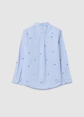 Mandarin Collar With Sail Boats Print
