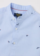 Mandarin Collar With Sail Boats Print