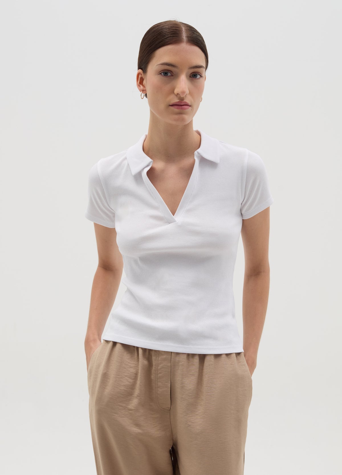 T-Shirt With Polo Neck