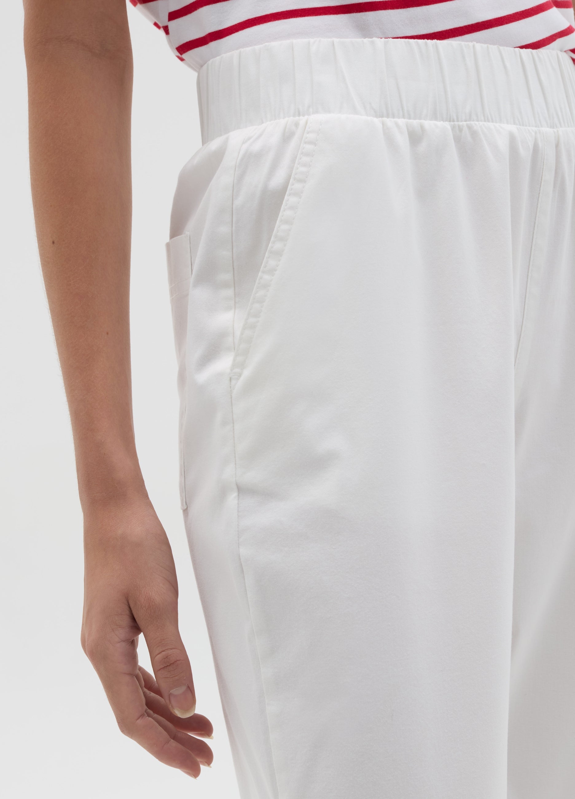 Wide-Leg Trousers In Stretch Cotton