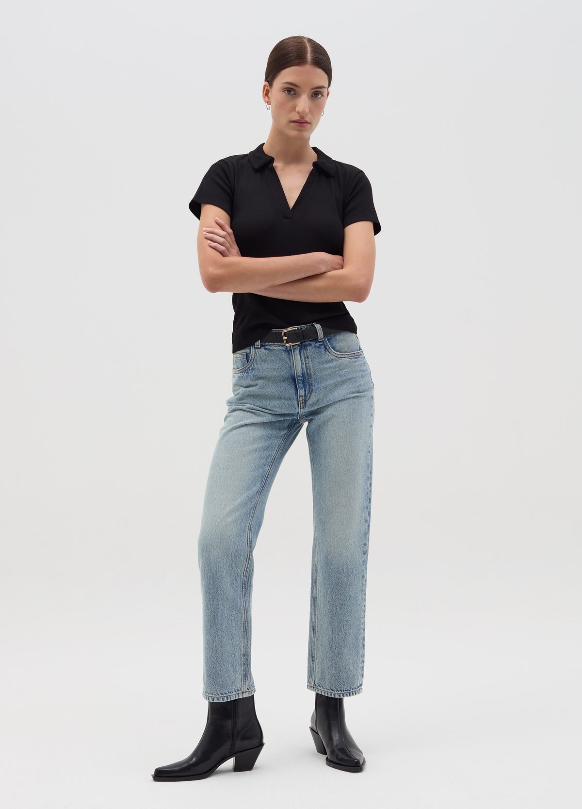 T-Shirt With Polo Neck