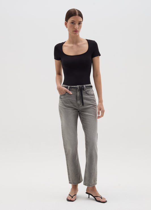 Solid Colour Bodysuit With Short Sleeves