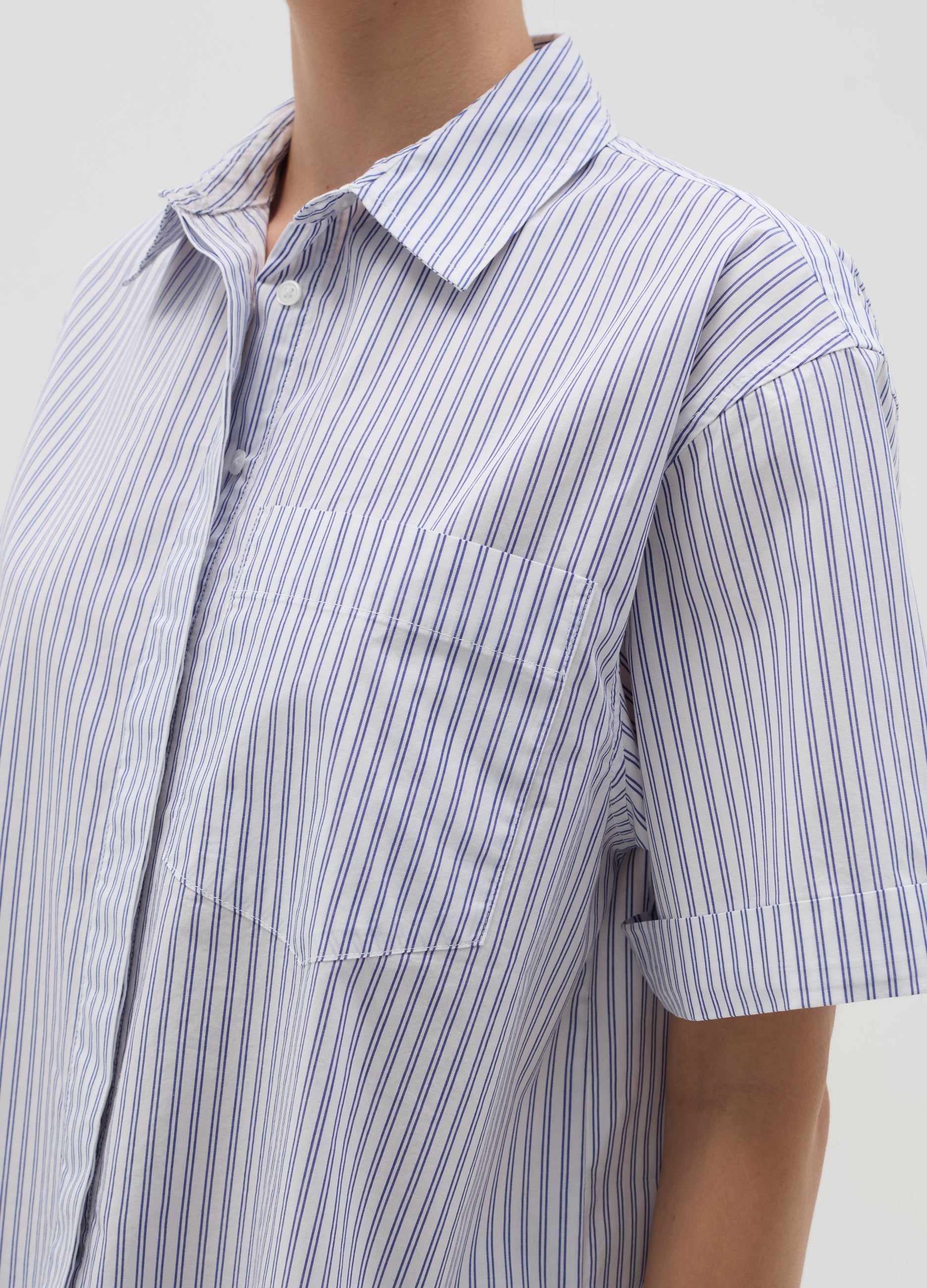 Short-Sleeved Shirt With Striped Pattern