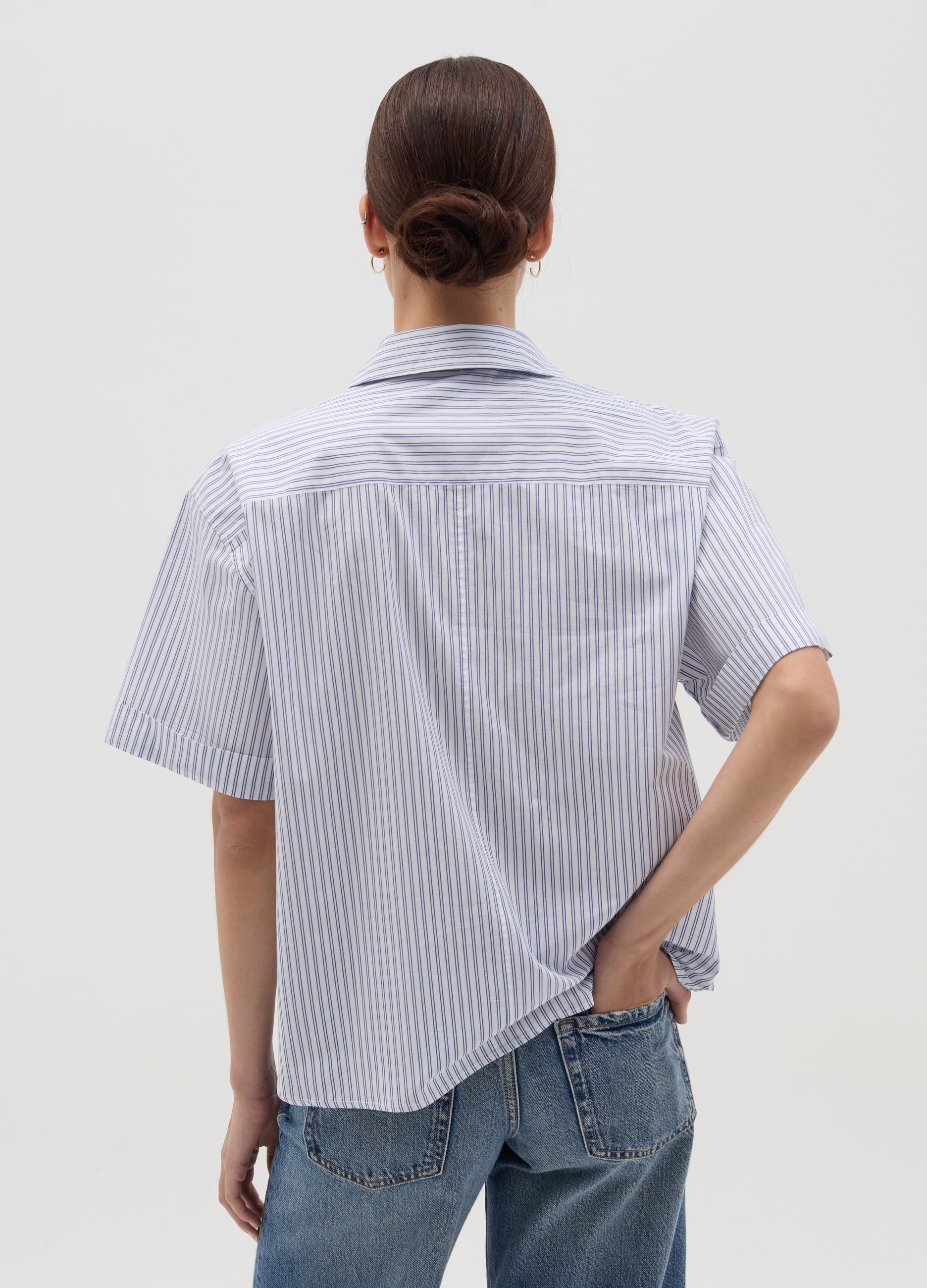 Short-Sleeved Shirt With Striped Pattern