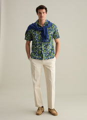 Short-Sleeved Shirt With Botanical Print