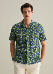 Short-Sleeved Shirt With Botanical Print