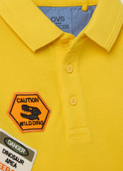 Ovs Piquet Polo Shirt With Patch And ''Going To Discover'' Print