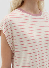 Pink And Beige Striped Short-Sleeve T-Shirt