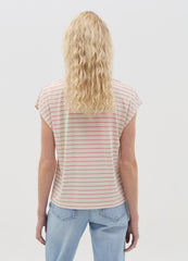 Pink And Beige Striped Short-Sleeve T-Shirt