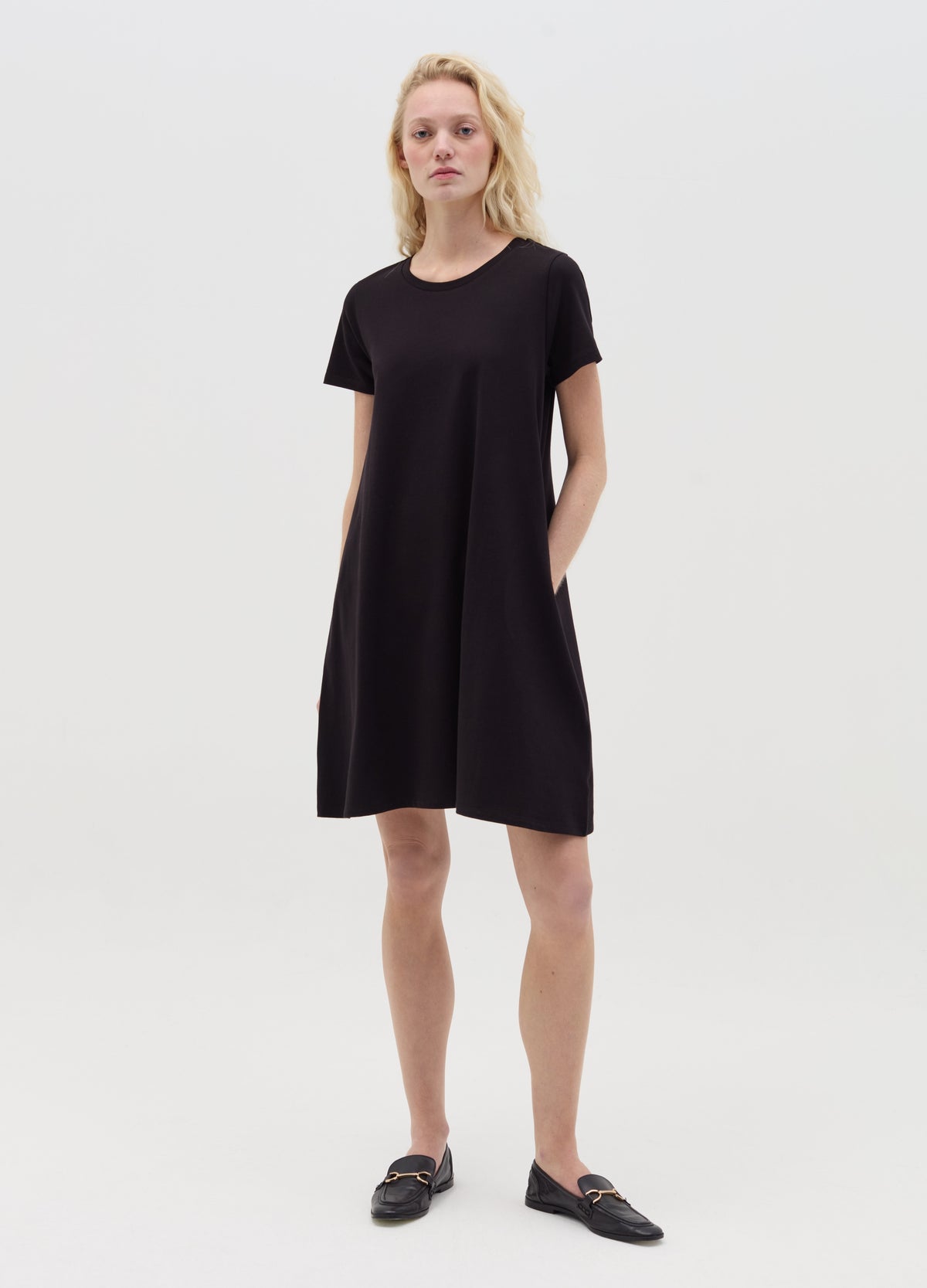Black Cotton T-Shirt Dress