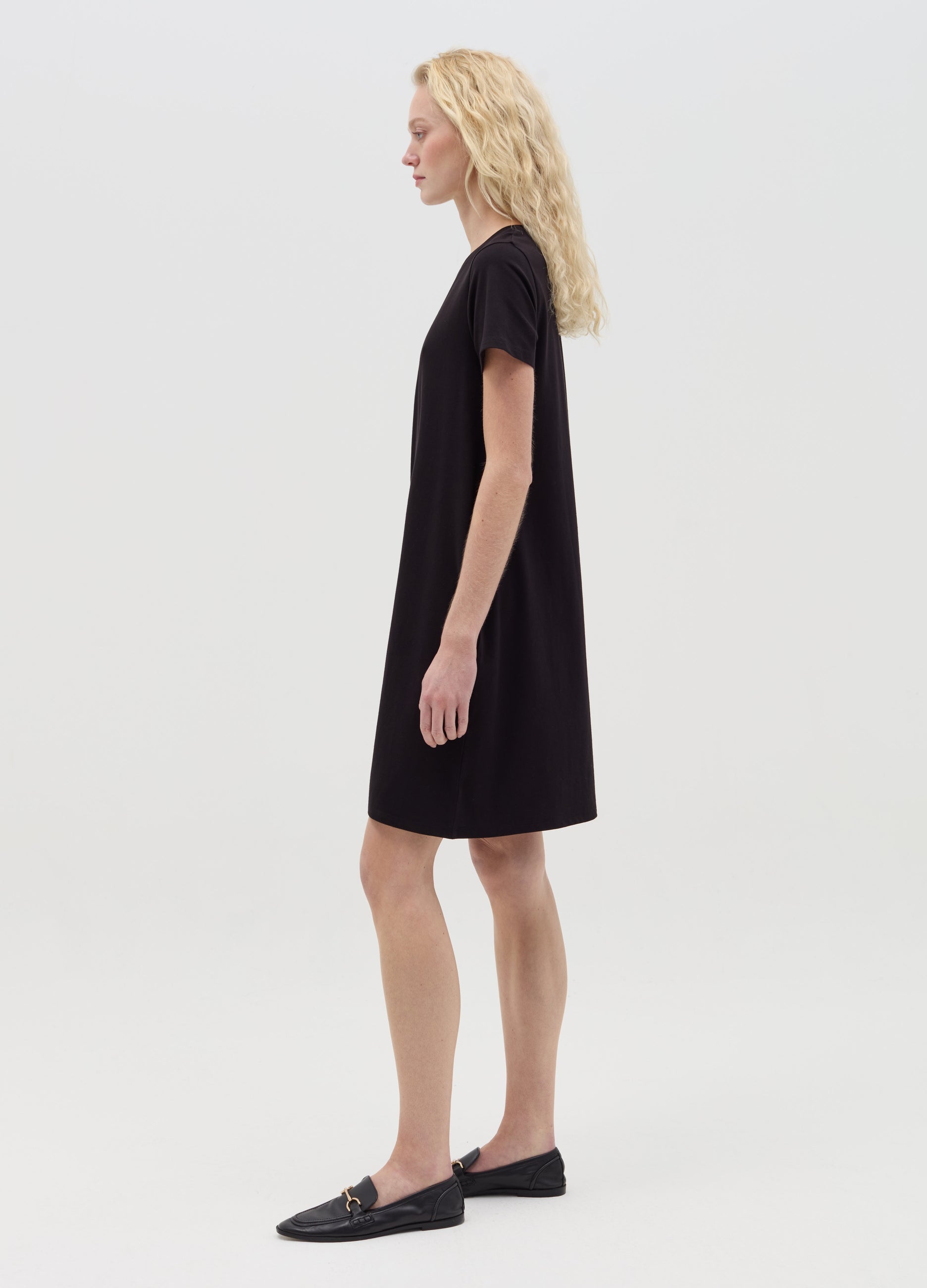 Black Cotton T-Shirt Dress