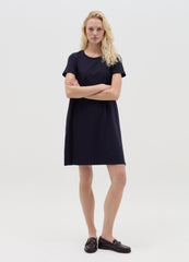 Navy Blue Cotton T-Shirt Dress