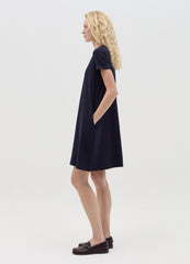 Navy Blue Cotton T-Shirt Dress