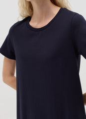 Navy Blue Cotton T-Shirt Dress