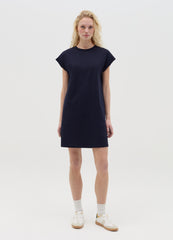 Blue Casual Cotton T-Shirt Dress