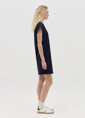 Blue Casual Cotton T-Shirt Dress