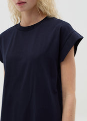 Blue Casual Cotton T-Shirt Dress