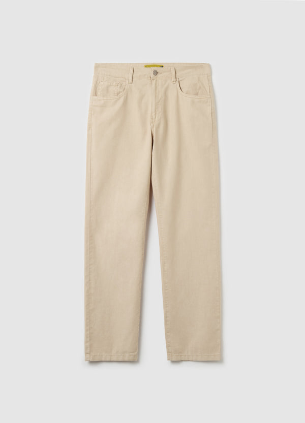 Ovs Trousers In Linen And Cotton With Five Pockets