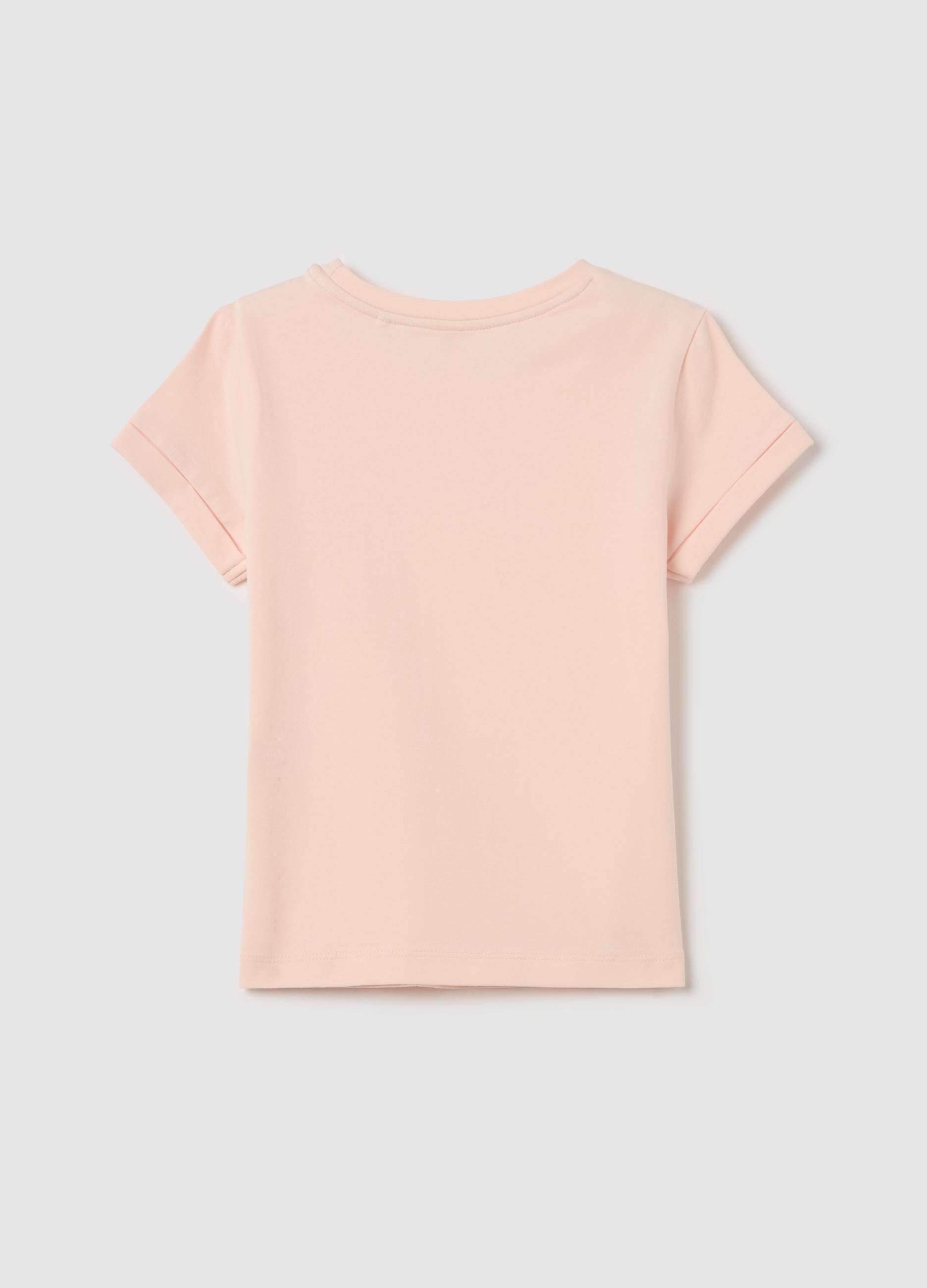 Stretch Cotton T-Shirt With Broderie Anglaise Butterflies
