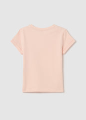 Stretch Cotton T-Shirt With Broderie Anglaise Butterflies