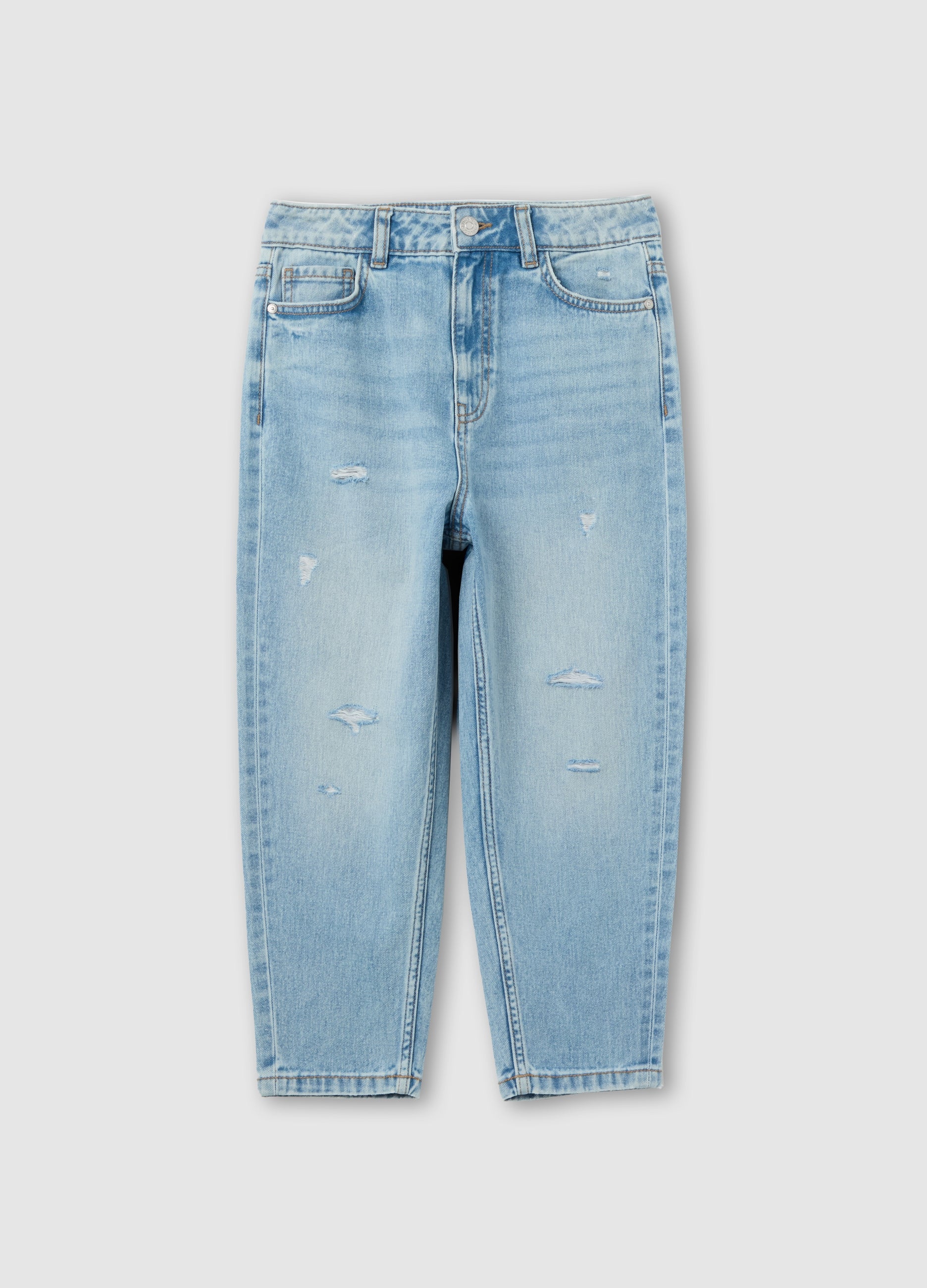 Baggy-Fit Jeans With Five Pockets And Abrasions