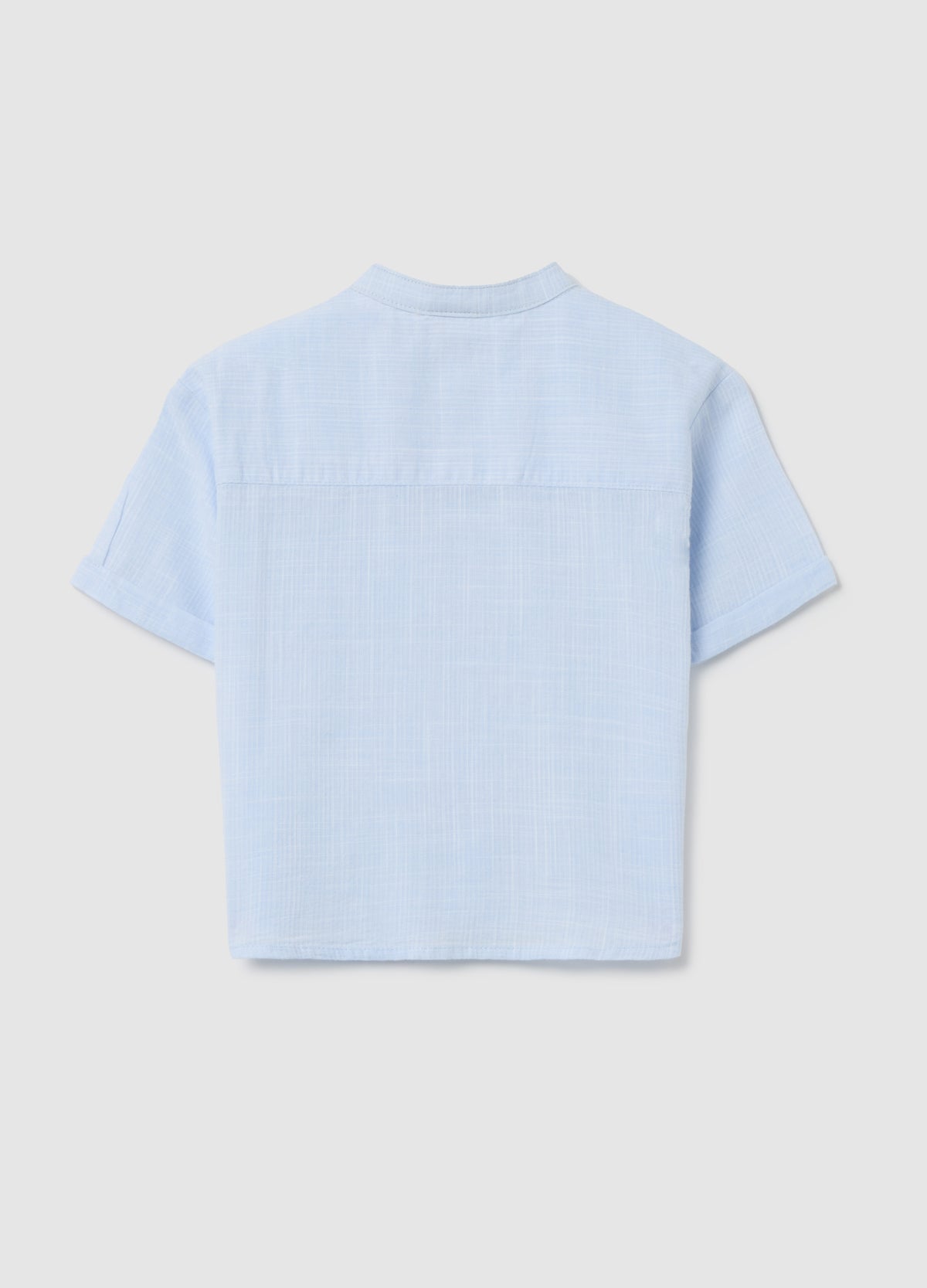 Ovs Cotton Shirt With Mandarin Collar And Pocket