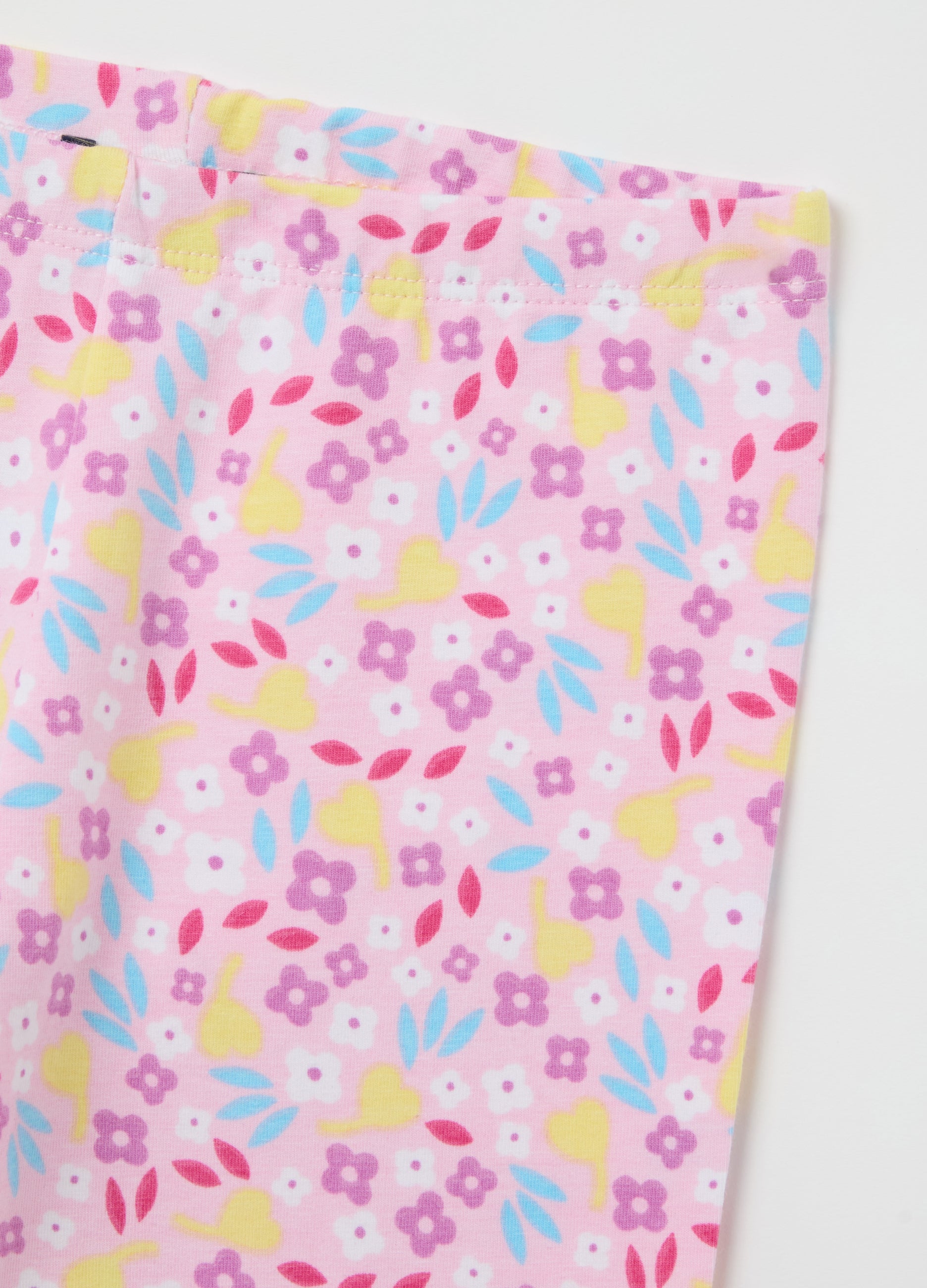 Ovs Cotton Jogging Set With Flounce And Print