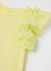Ovs Cotton Jogging Set With Flounce And Print