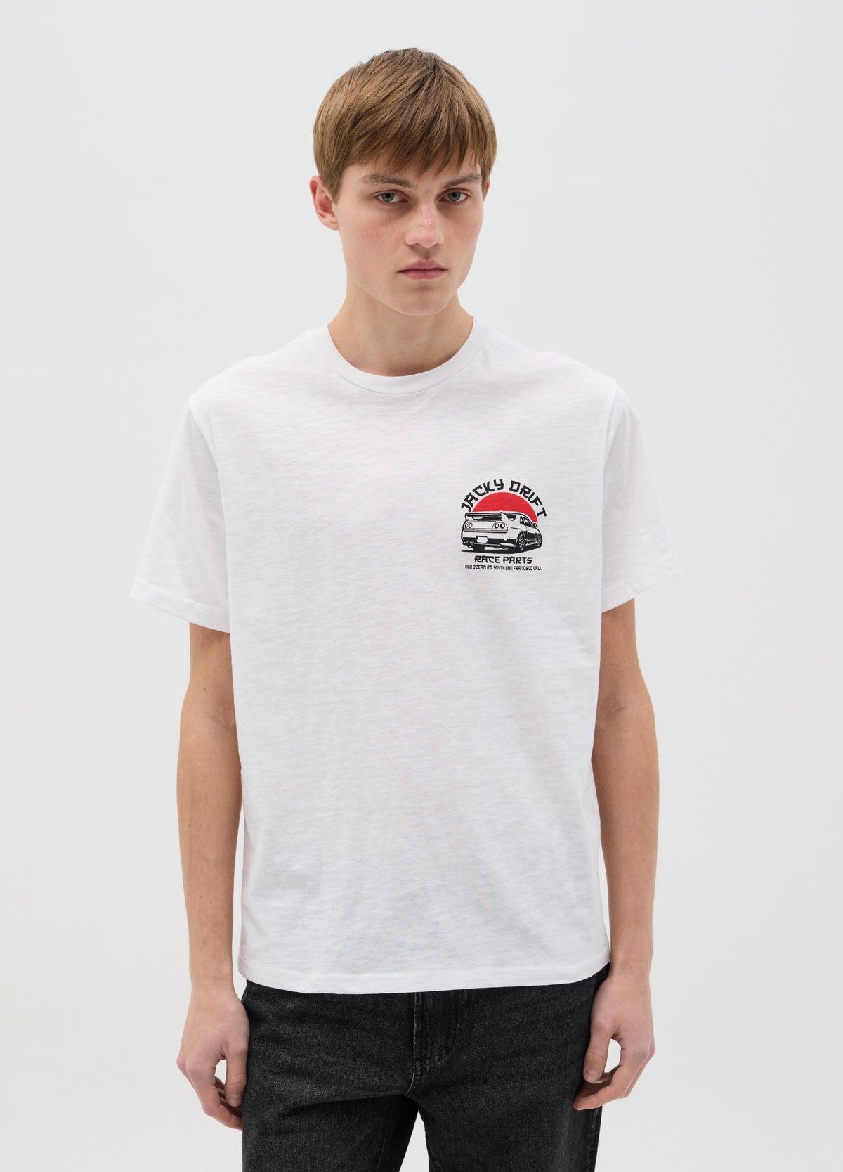 White T-Shirt With Ovs Graphic