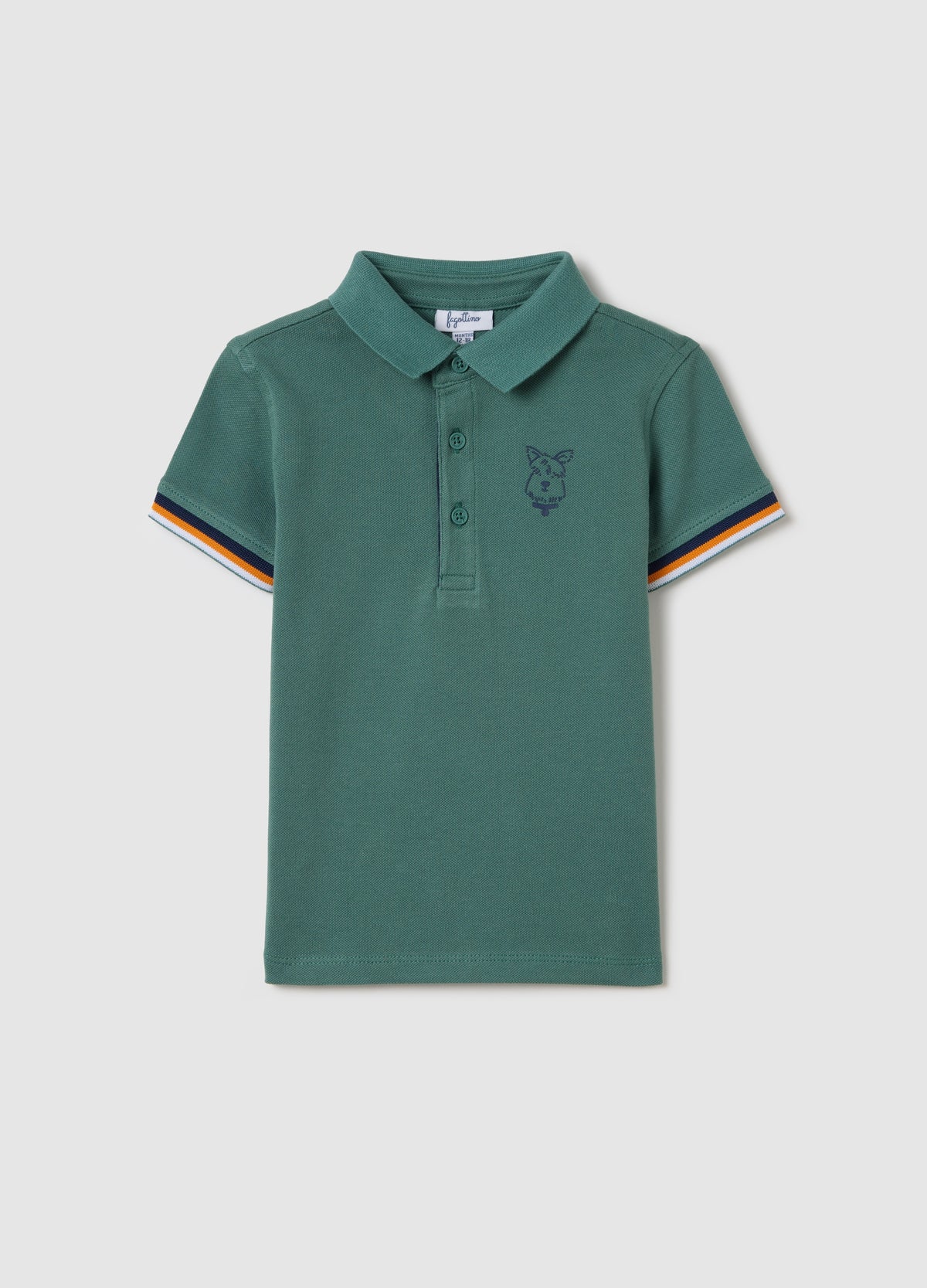 Ovs Piquet Polo Shirt With Puppy Print