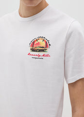 White Short-Sleeve T-Shirt With Heavenly Hills Print