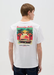 White Short-Sleeve T-Shirt With Heavenly Hills Print