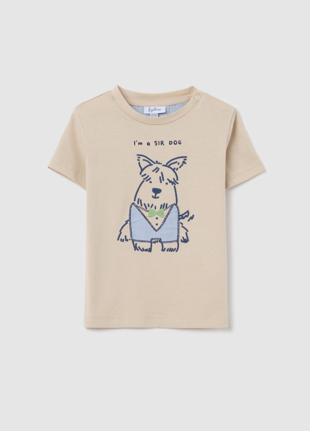 Ovs Beige Short-Sleeve T-Shirt With 'I'M A Sir Dog' Print