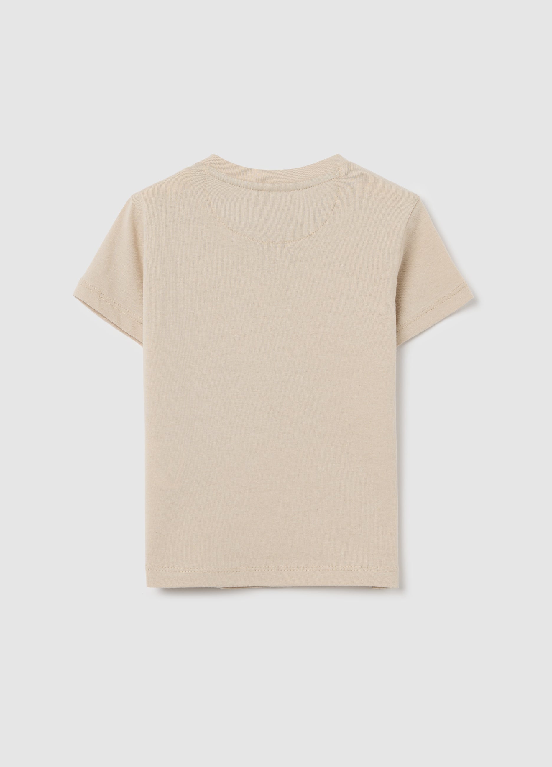 Ovs Beige Short-Sleeve T-Shirt With 'I'M A Sir Dog' Print