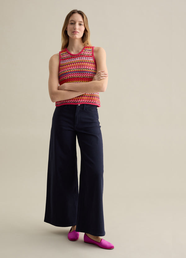 Ovs Crochet Tank Top In Multicoloured Knit