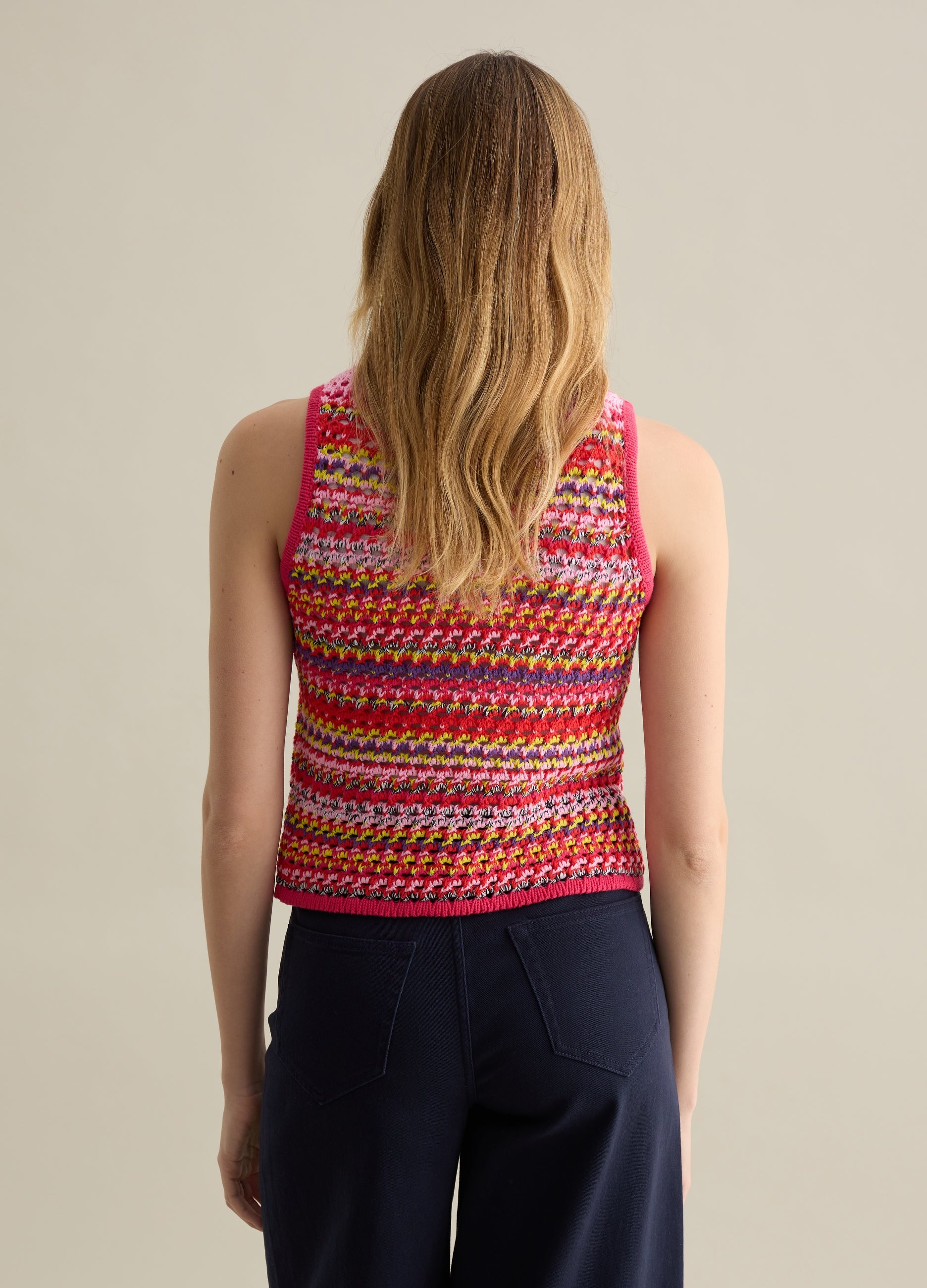 Crochet Tank Top In Multicoloured Knit