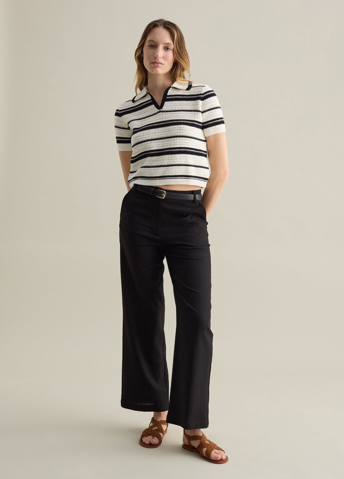 Wide-Leg Chino Trousers