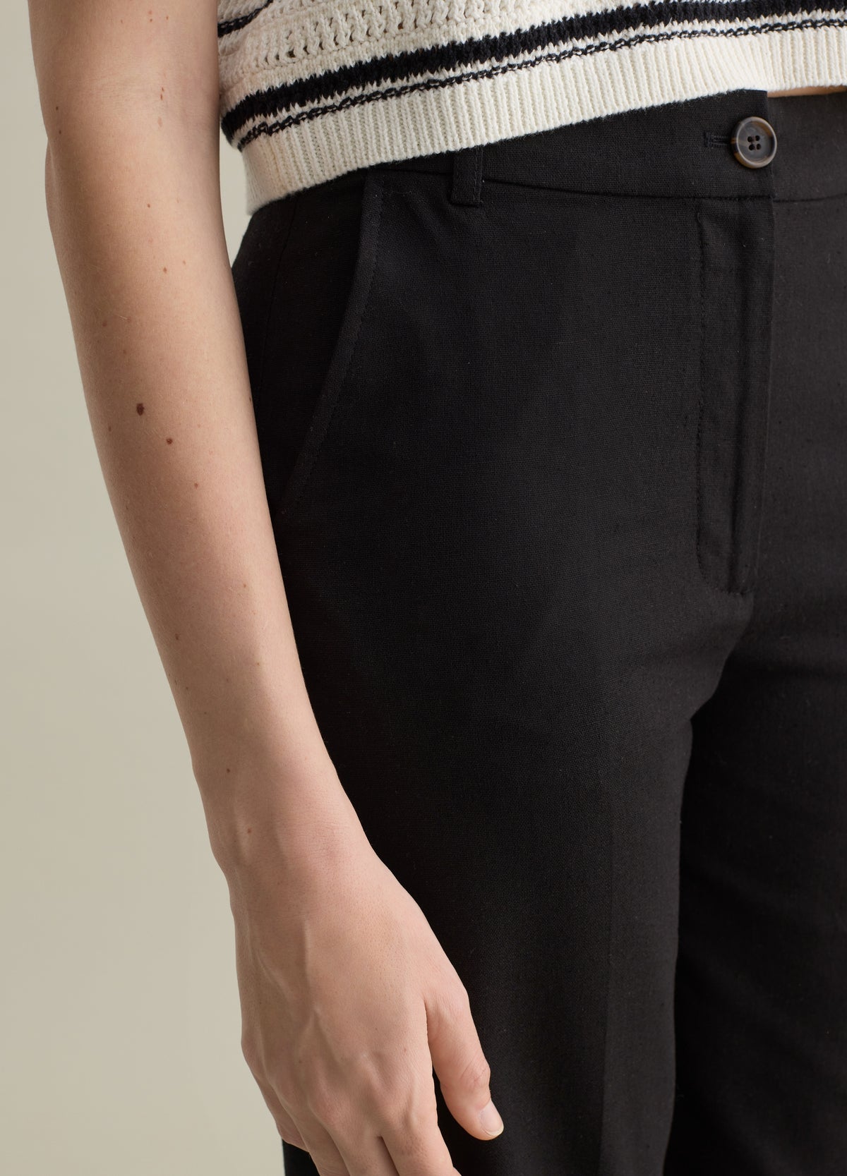 Wide-Leg Chino Trousers