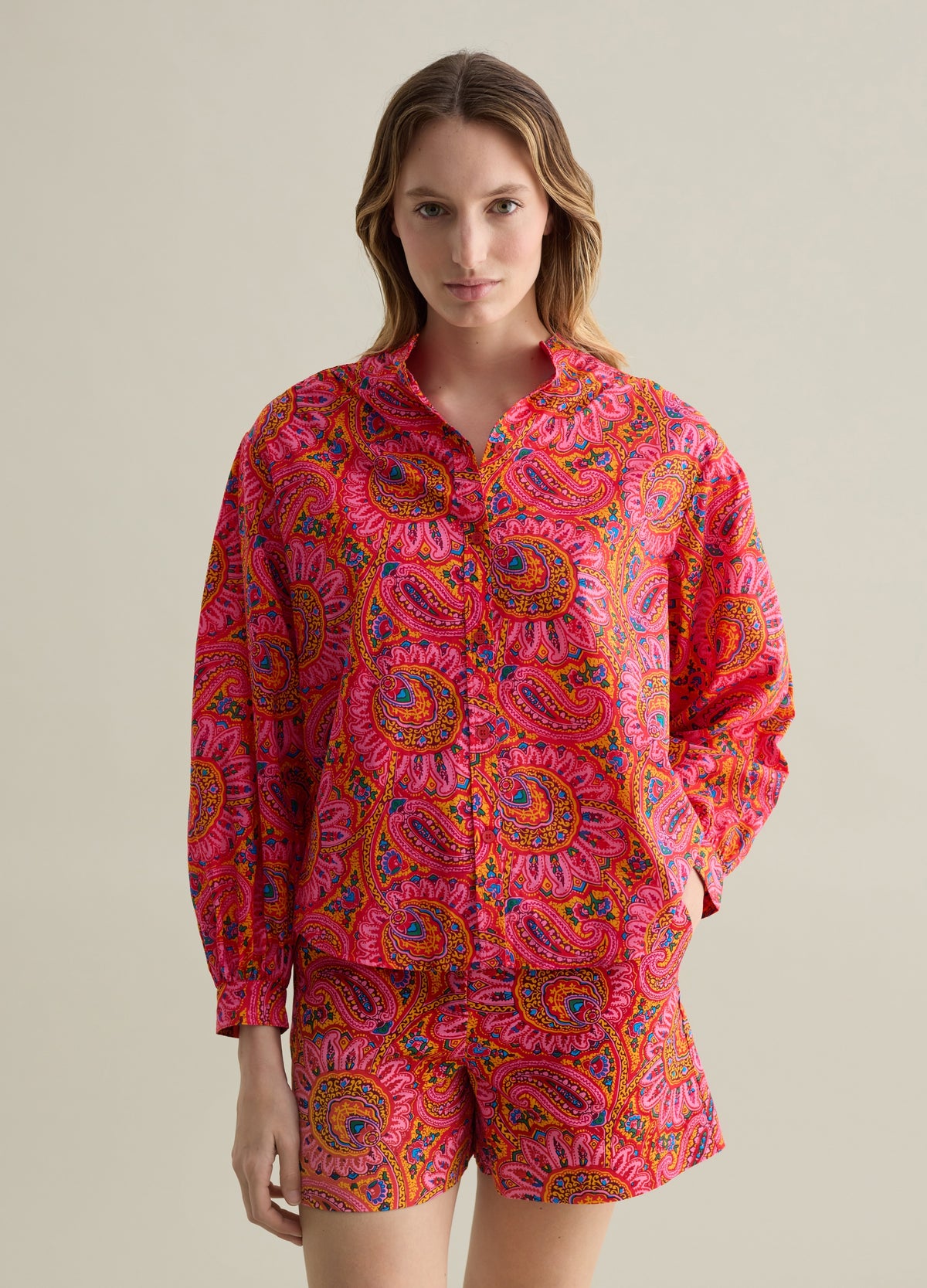 Short Sleeve Paisley Print Shirt