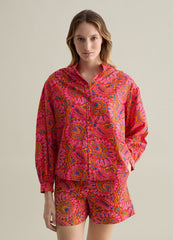 Short Sleeve Paisley Print Shirt