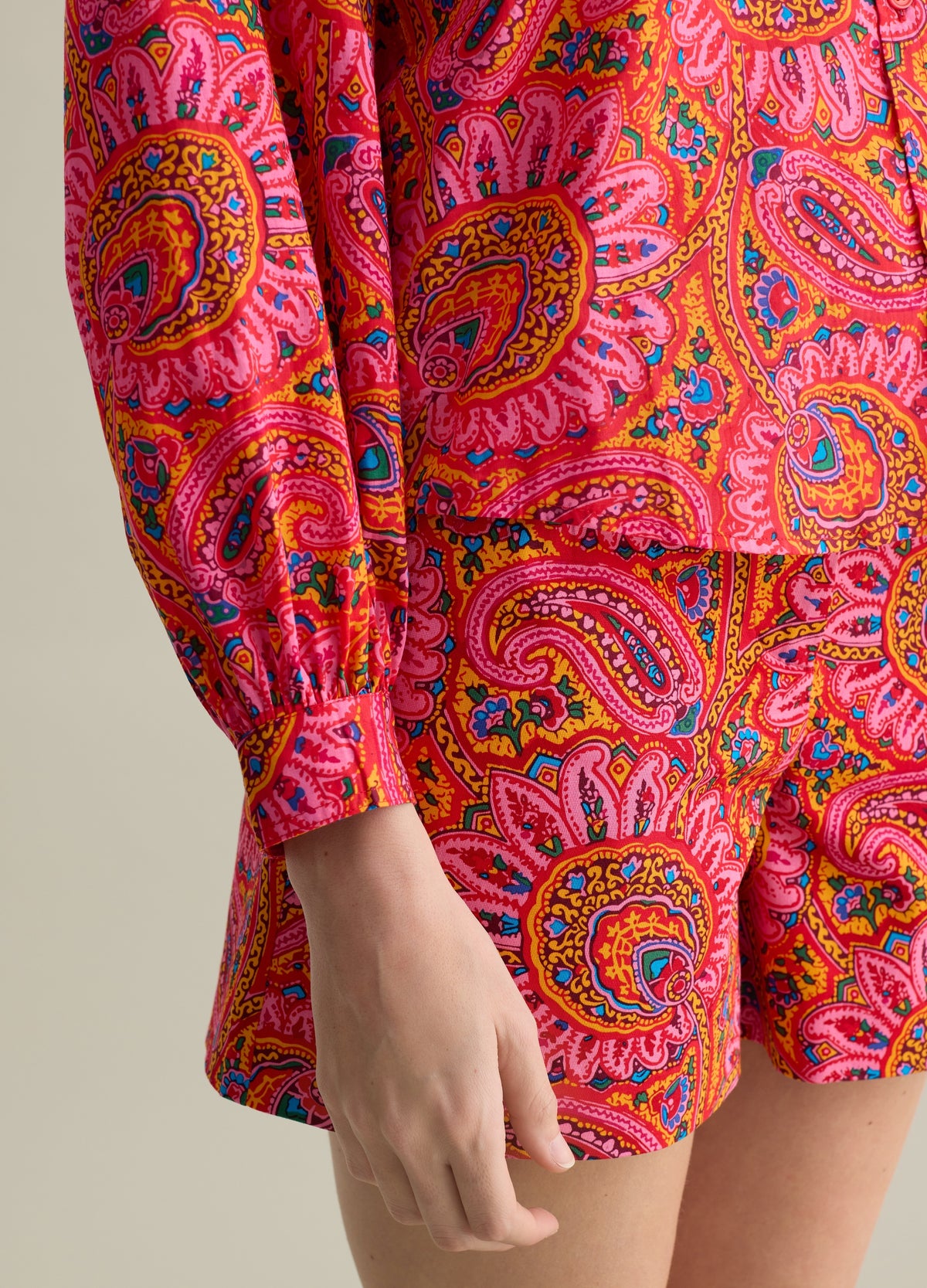 Short Sleeve Paisley Print Shirt